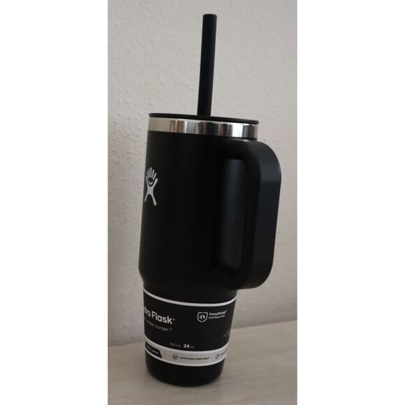Hydro Flask 888-58 Black 24 oz Insulated Travel Tumbler w/Handle, Straw & Lid - Picture 4 of 11